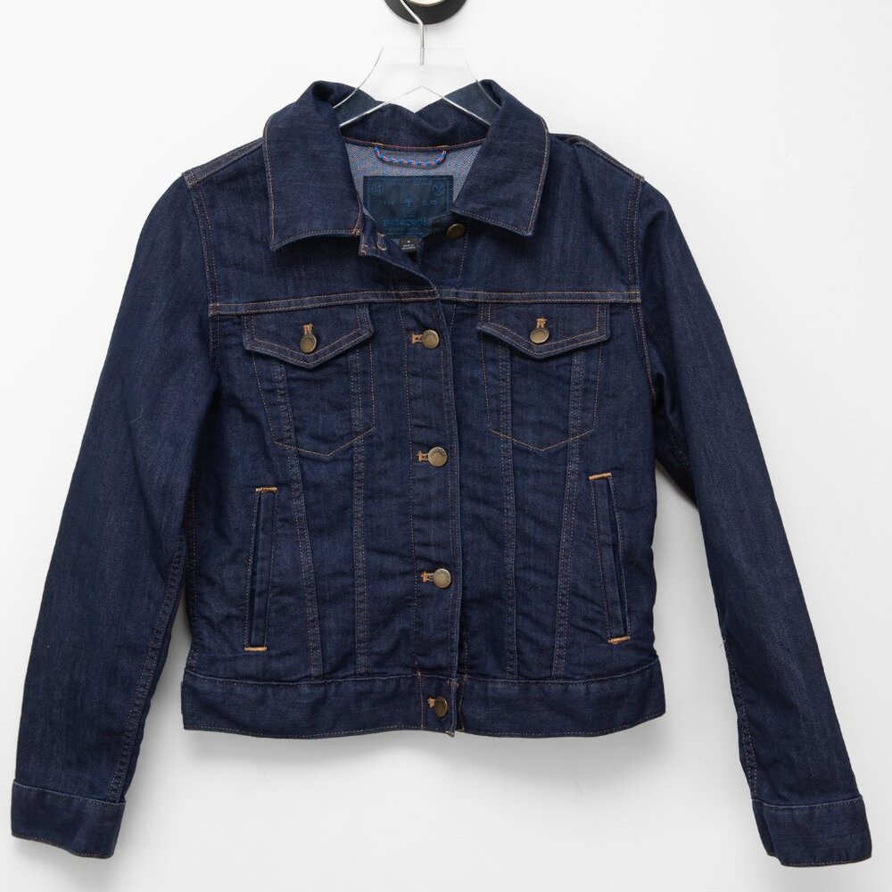 Patagonia Jean Jacket Organic Cotton Button Front Classic Denim Blue Size Small